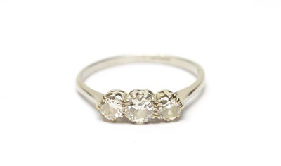 Lot 37 - A three-stone diamond ring