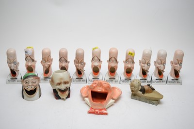 Lot 517 - Eleven Continental novelty inkwells; and a small group of novelty ceramics.