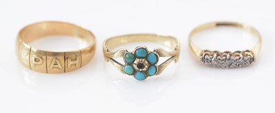 Lot 286 - Three rings, various.