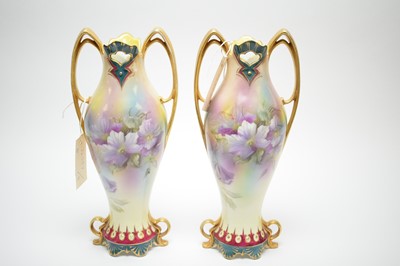 Lot 485 - Pair of Viera vases.