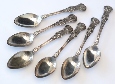 Lot 148 - Set of six William IV silver teaspoons.