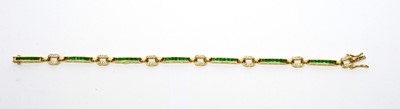 Lot 41 - An emerald and diamond bracelet