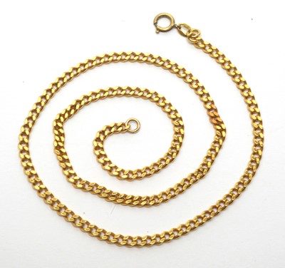 Lot 215 - Yellow metal curb link chain necklace