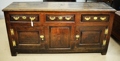 Lot 119 - George III oak dresser base.