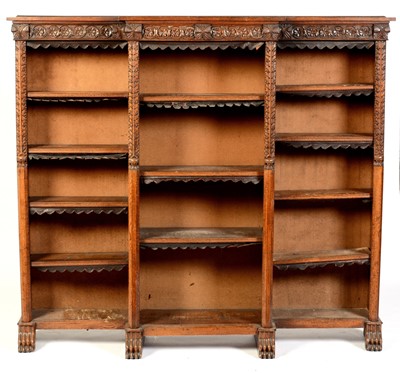 Lot 640 - Victorian oak open bookcase