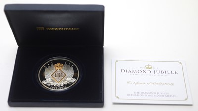 Lot 30 - Diamond Jubilee 60-diamond 5oz silver medal