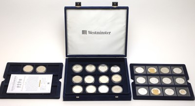 Lot 36 - Silver proof Crowns and other coins
