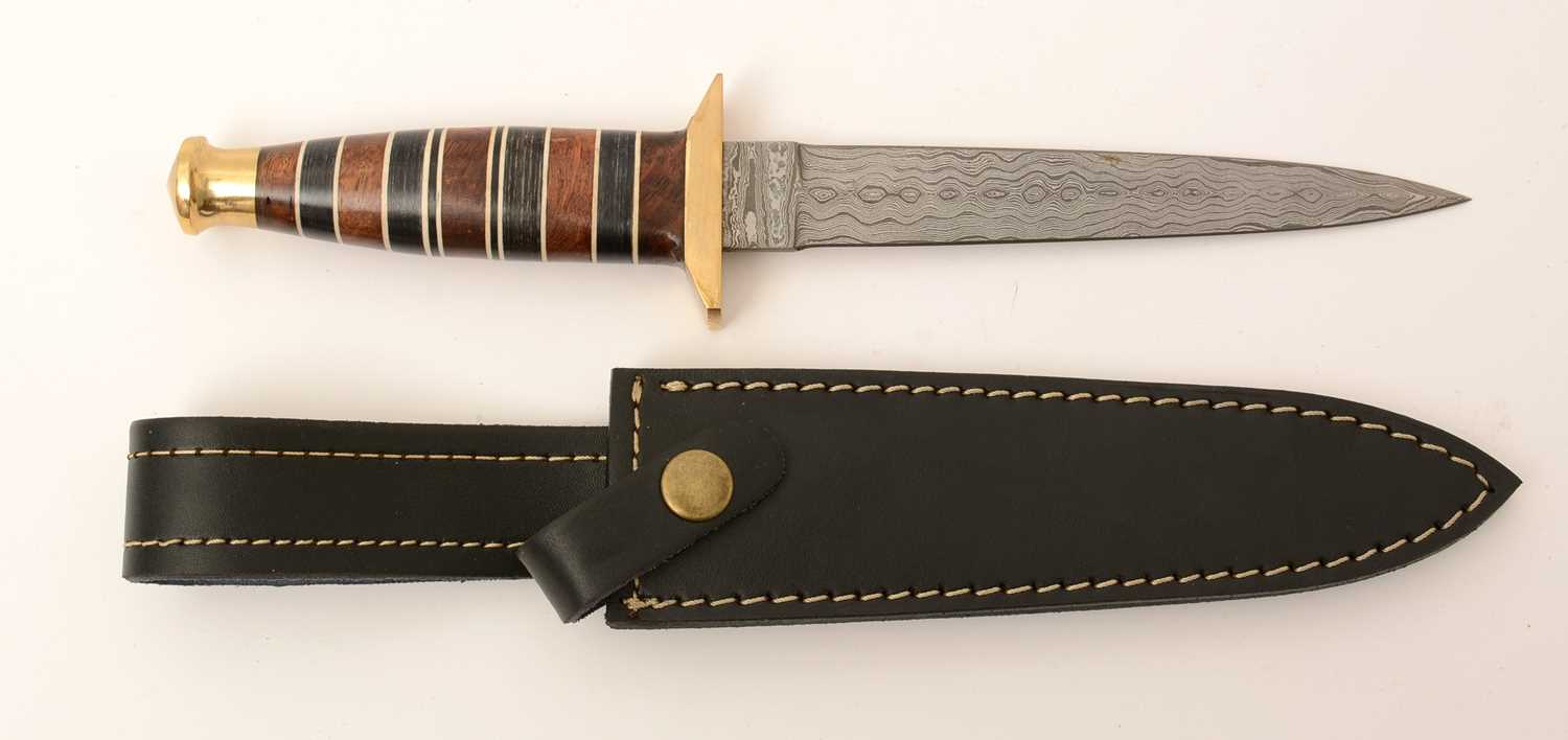 Lot 1085 - 20th Century Damascus Commando style knife
