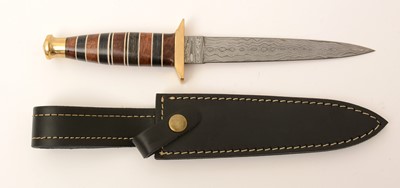 Lot 1085 - 20th Century Damascus Commando style knife