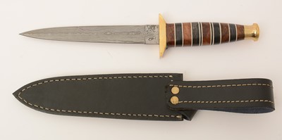 Lot 1085 - 20th Century Damascus Commando style knife