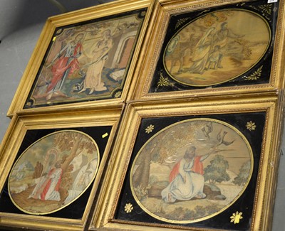 Lot 616 - Selection of framed needlework pictures.