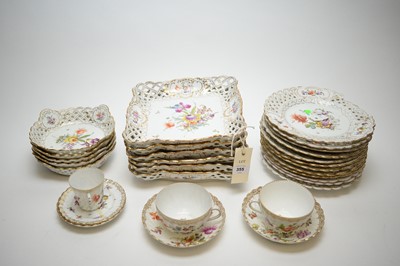 Lot 355 - 19th C Dresden dessert service.