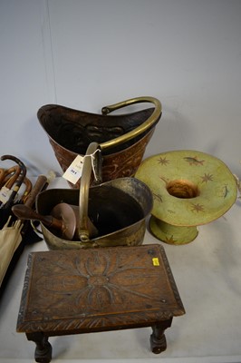 Lot 361 - Two coal scuttles; and other items.