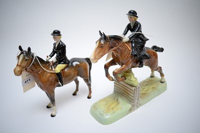Lot 471 - Beswick model of a lady hunter; and another on Bay Horse.