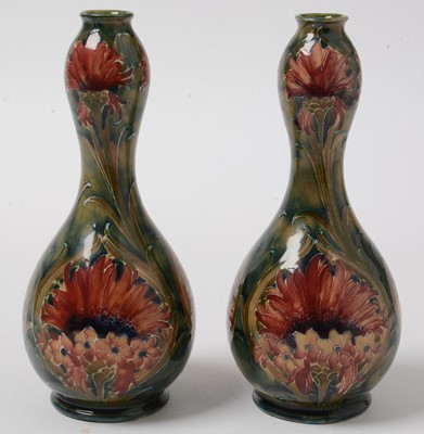 Lot 513 - Pair of Macintyre Moorcroft Florian vases