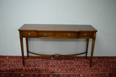 Lot 20 - 20th C mahogany breakfront sideboard.