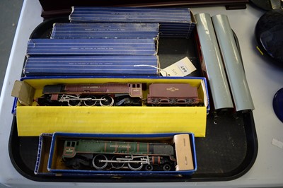 Lot 628 - Two Hornby Dublo locomotives and four carriages.