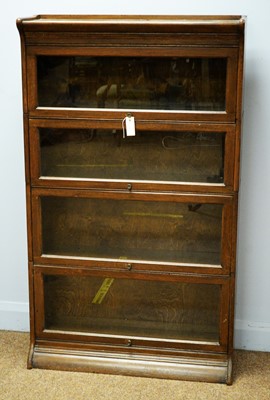 Lot 112 - A Early 20th C Oak globe Wernicke stacking bookcase