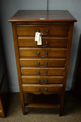 Lot 123 - Edwardian mahogany music cabinet.