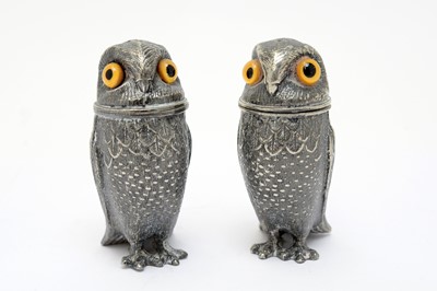 Lot 131 - A pair of novelty silver-plated pepperettes