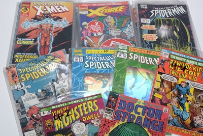 Lot 1412 - Dr. Strange, Where Monsters Dwell, Mighty Marvel Western, and other comics.