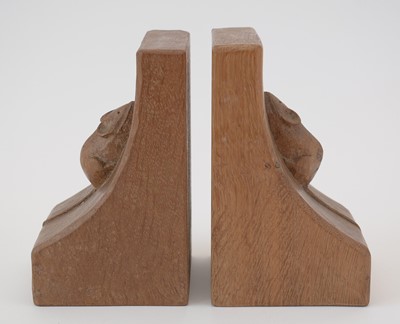 Lot 772 - A pair of Robert Thompson 'Mouseman' oak Bookends.