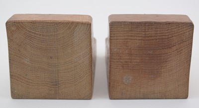 Lot 772 - A pair of Robert Thompson 'Mouseman' oak Bookends.