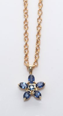 Lot 187 - Kanchanaburi sapphire pendant.