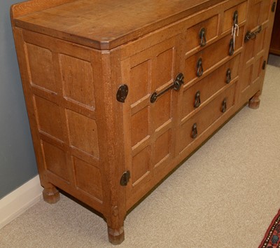 Lot 603 - Robert 'Mouseman' Thompson of Kilburn: an oak mid Century sideboard