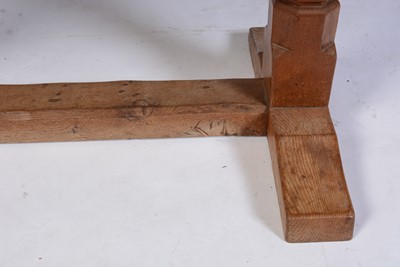 Lot 653 - Mid 20th Century Robert 'Mouseman' Thompson oak dining table