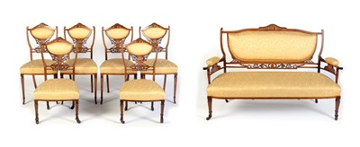 Lot 655 - An Edwardian rosewood salon suite