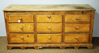Lot 102 - 19th C pine dresser base.