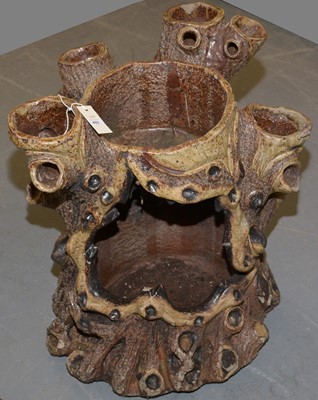 Lot 493 - A large 19th Century earthenware strawberry planter.