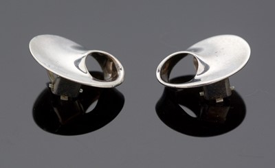 Lot 746 - Vivianna Torun Bülow-Hübe for Georg Jensen: sterling silver earrings