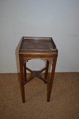 Lot 32 - Late 19th C mahogany kettle stand.
