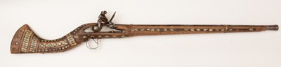 Lot 1092 - A 19th Century Afghan Jezail rifle with later added lock