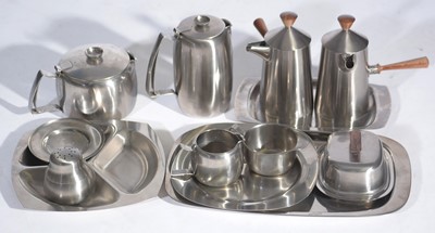 Lot 769 - Robert Welch for Old Hall: Campden cafe au lait coffee pot and milk jug; and other items.