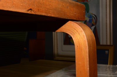 Lot 75 - Alvar Aalto for Finmar Ltd, a birch and plywood dining table