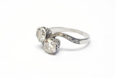 Lot 29 - A two stone diamond ring
