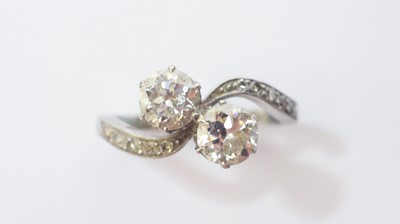 Lot 29 - A two stone diamond ring