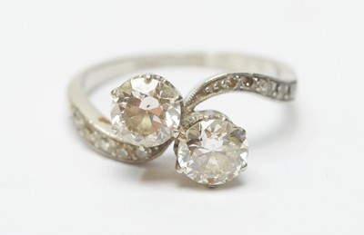 Lot 29 - A two stone diamond ring