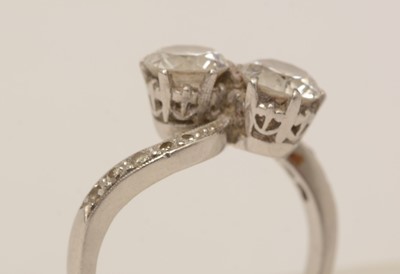 Lot 29 - A two stone diamond ring