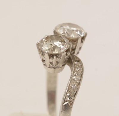Lot 29 - A two stone diamond ring
