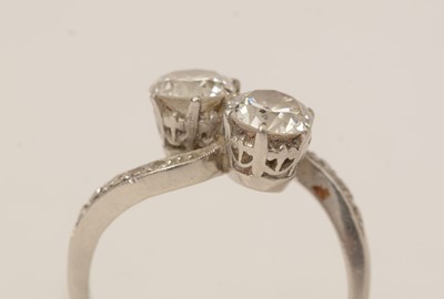 Lot 29 - A two stone diamond ring