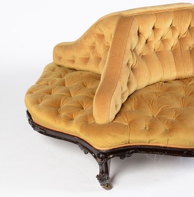 Lot 687 - Victorian rosewood framed conversation seat
