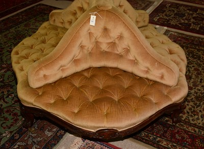 Lot 687 - Victorian rosewood framed conversation seat