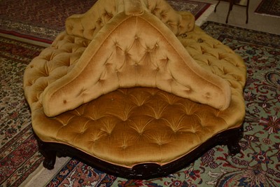 Lot 687 - Victorian rosewood framed conversation seat