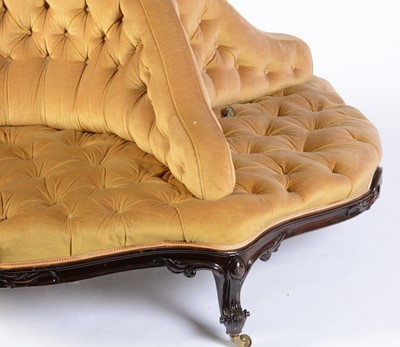 Lot 687 - Victorian rosewood framed conversation seat