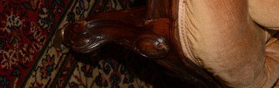 Lot 687 - Victorian rosewood framed conversation seat