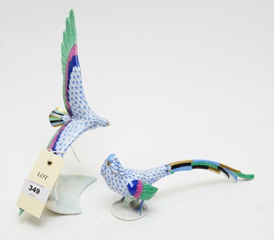 Lot 349 - Herend figure of a pheasant and another Herend bird figure.